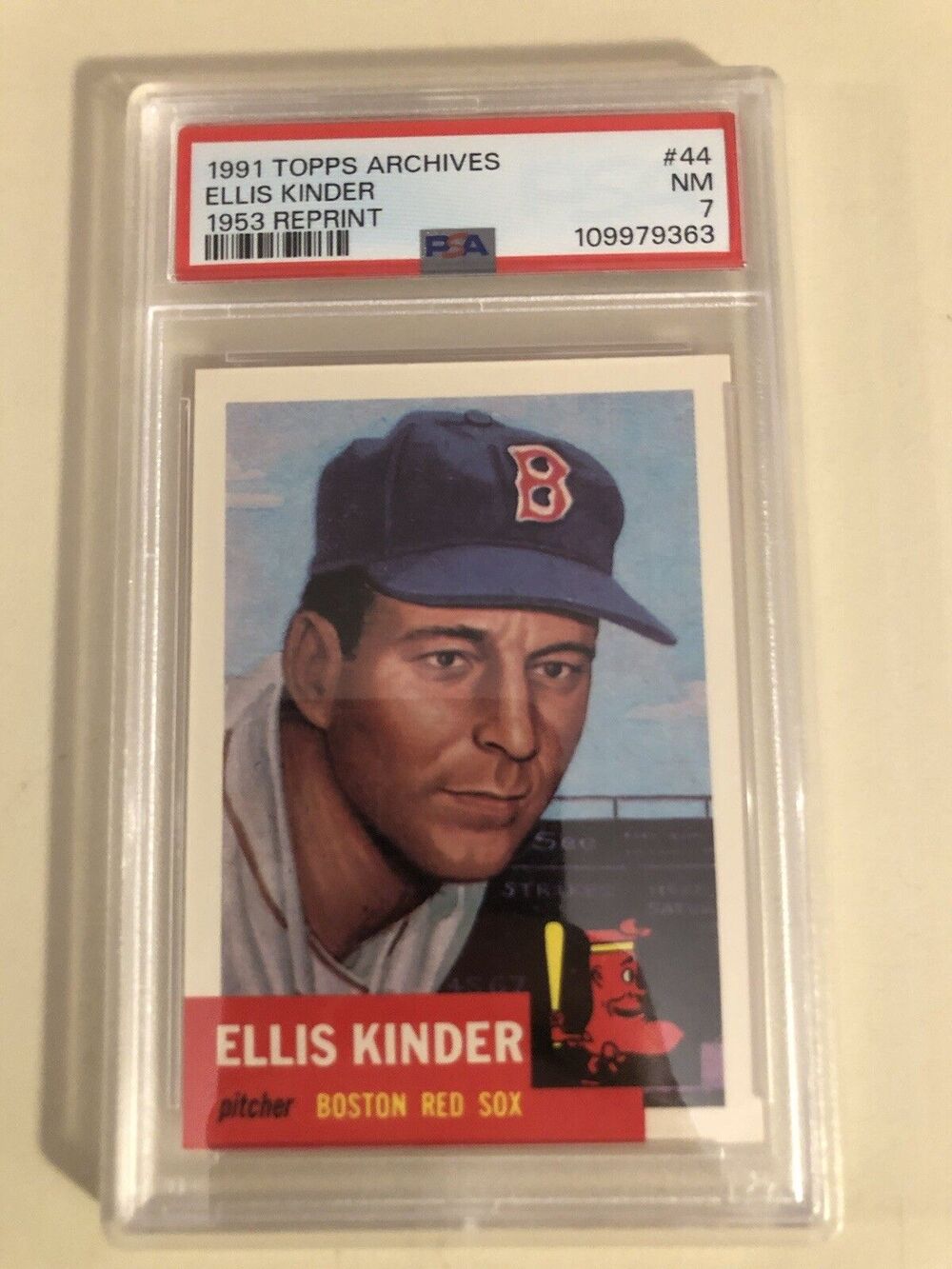 Ellis Kinder 1953 Topps‎ 1991 Reprint PSA Graded 7 Boston Red Sox #44